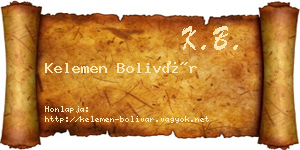 Kelemen Bolivár névjegykártya